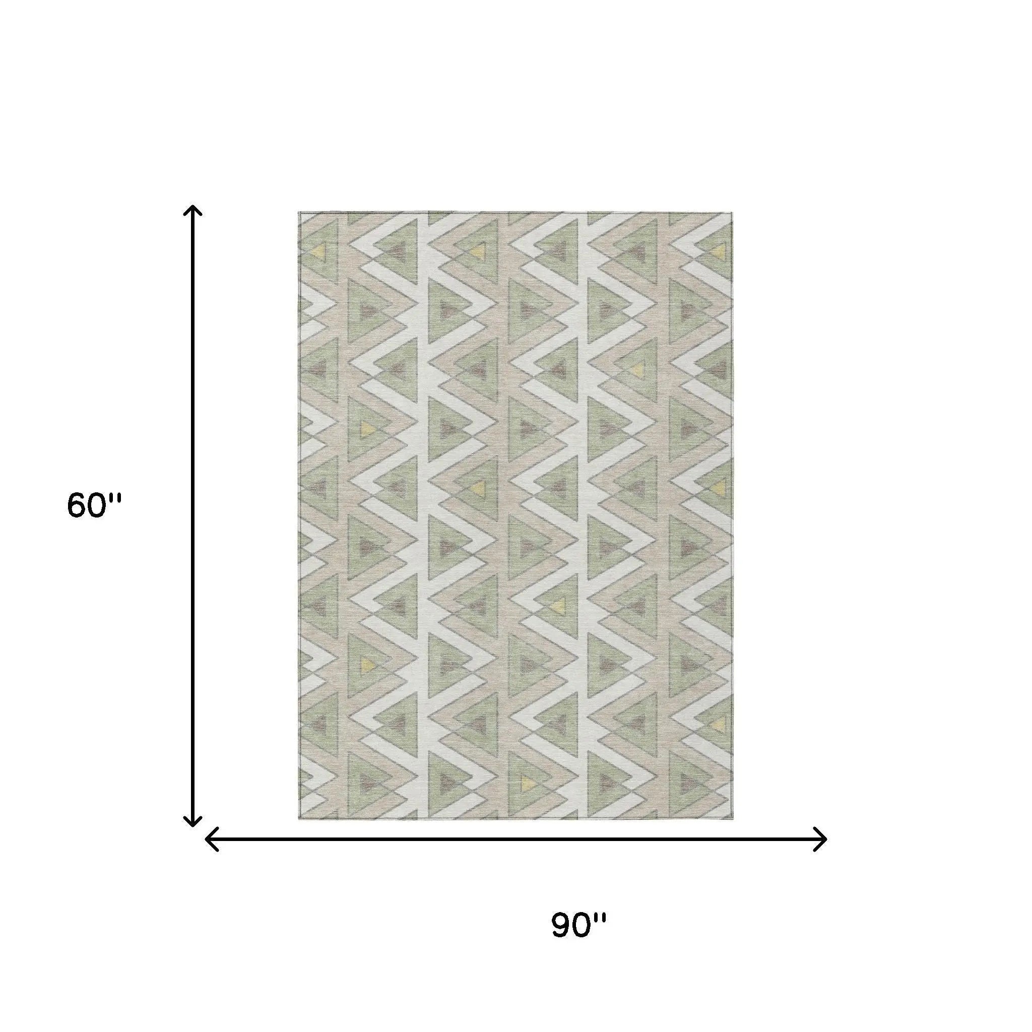 5' X 8' Ivory And Beige Geometric Washable Indoor Outdoor Area Rug Homeroots Outdoor