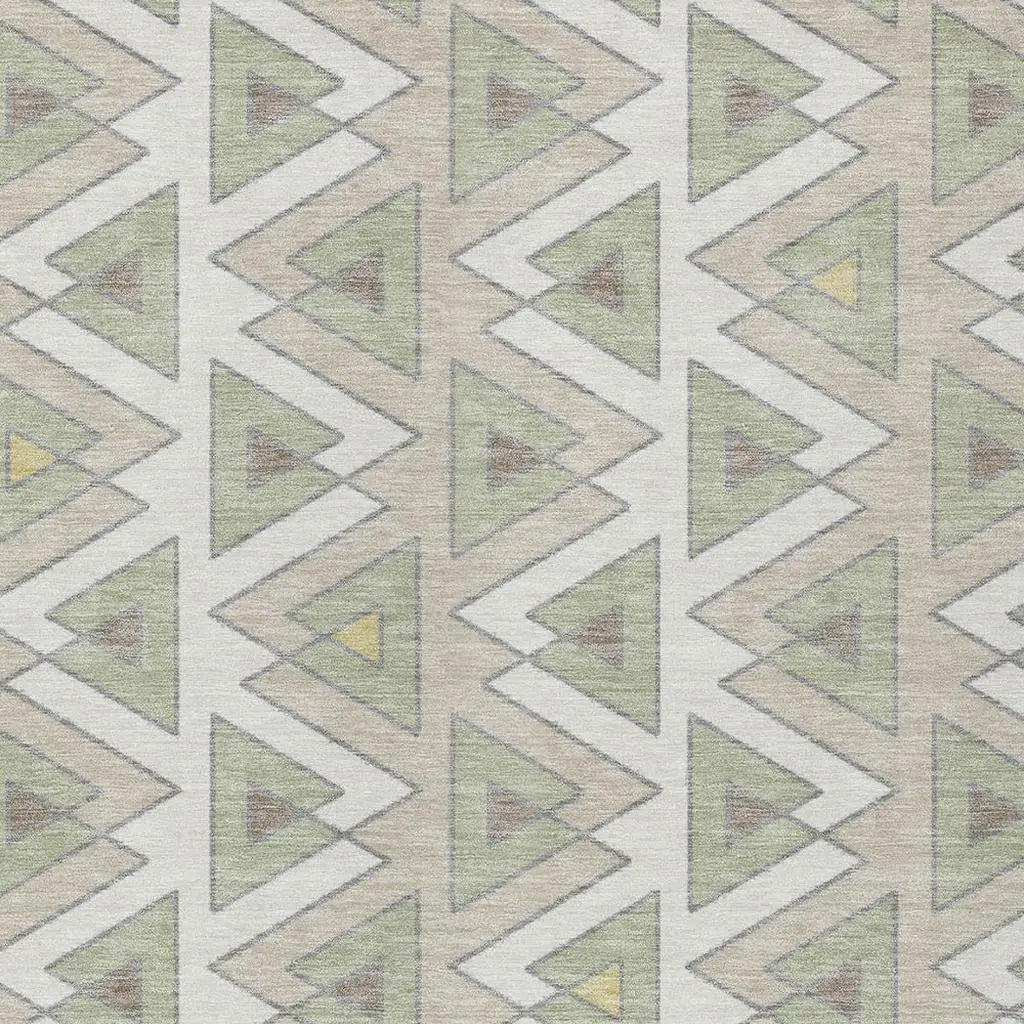 5' X 8' Ivory And Beige Geometric Washable Indoor Outdoor Area Rug Homeroots Outdoor