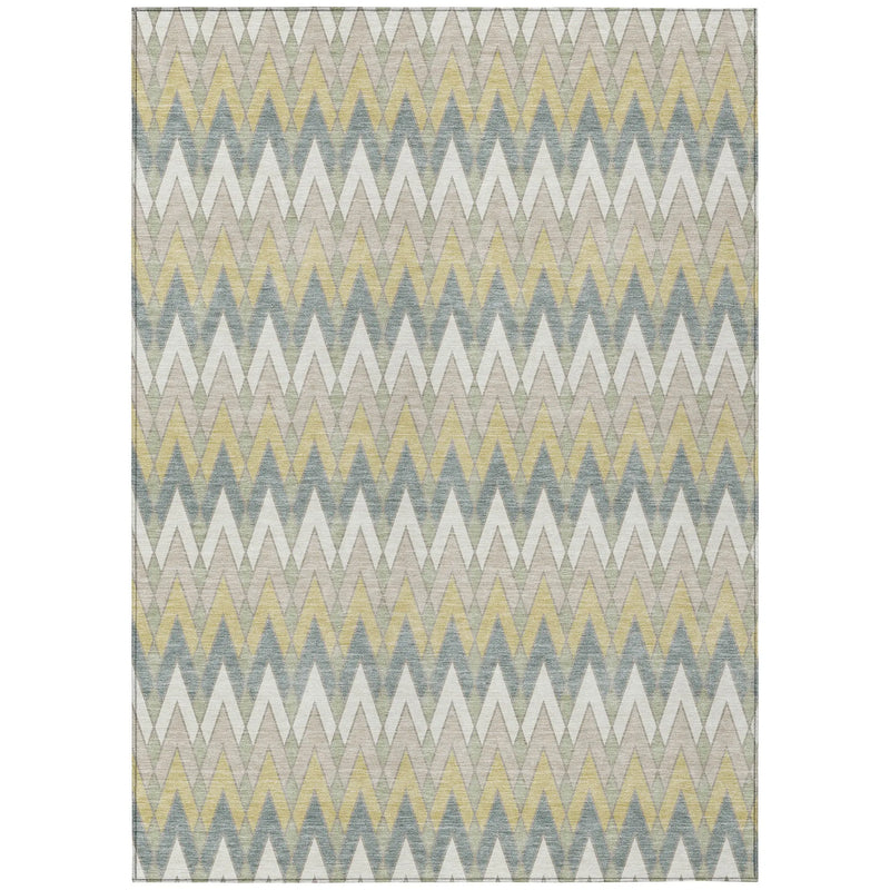 5' X 8' Ivory And Beige Geometric Washable Indoor Outdoor Area Rug Homeroots Outdoor