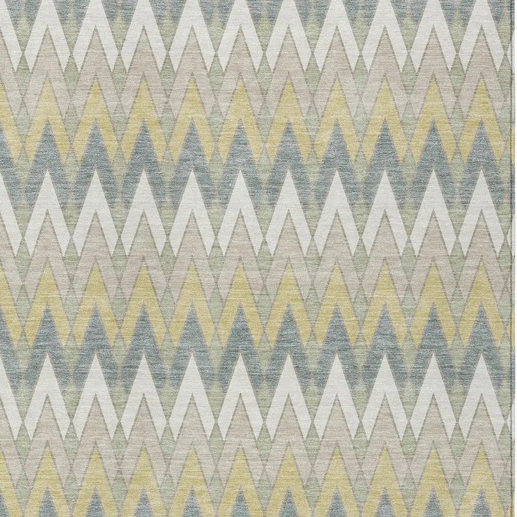 5' X 8' Ivory And Beige Geometric Washable Indoor Outdoor Area Rug Homeroots Outdoor