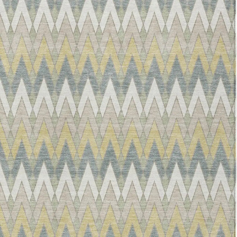 5' X 8' Ivory And Beige Geometric Washable Indoor Outdoor Area Rug Homeroots Outdoor