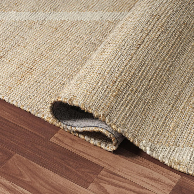 5' X 8' Ivory And Beige Jute Abstract Hand Woven Area Rug Homeroots Home Decor