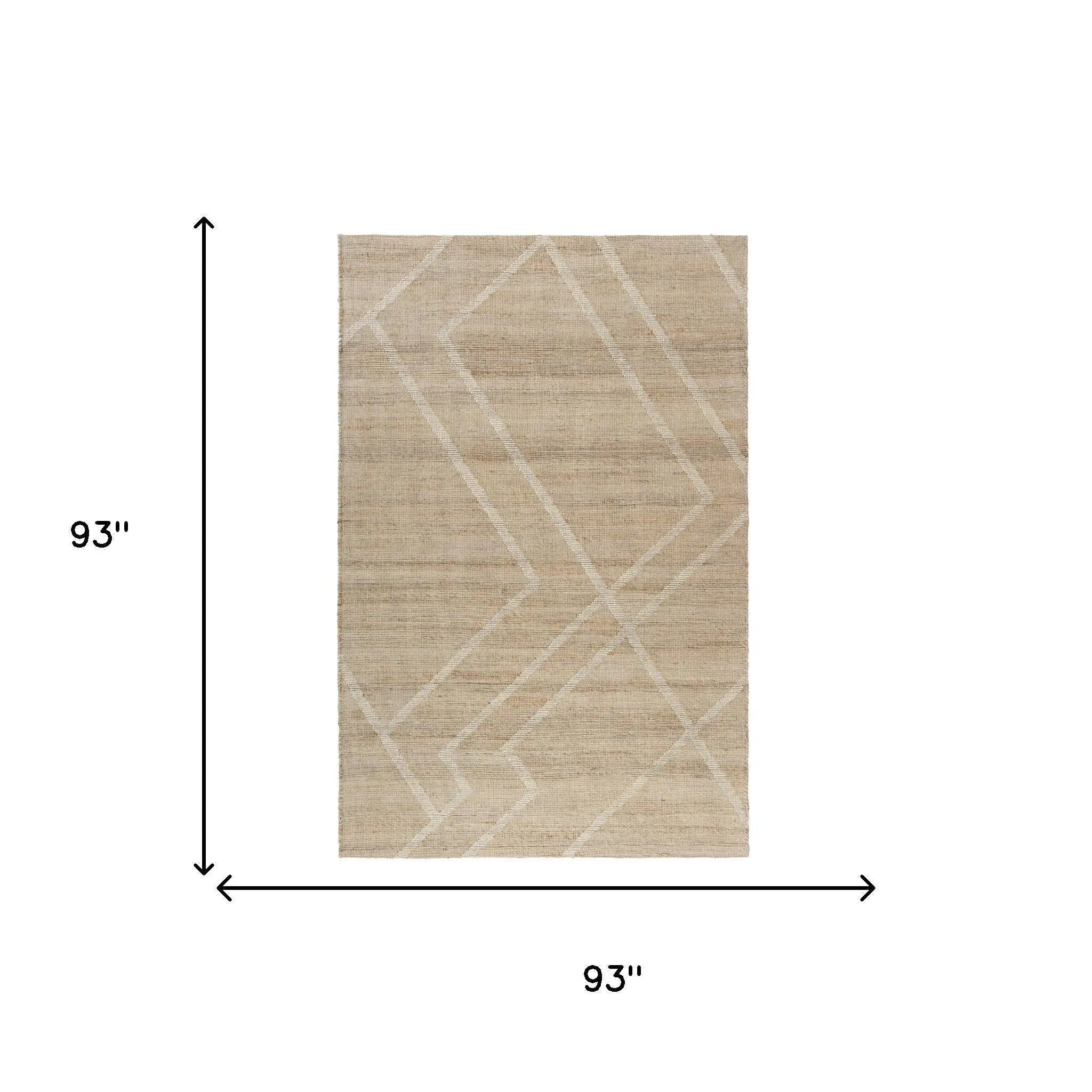 5' X 8' Ivory And Beige Jute Abstract Hand Woven Area Rug Homeroots Home Decor