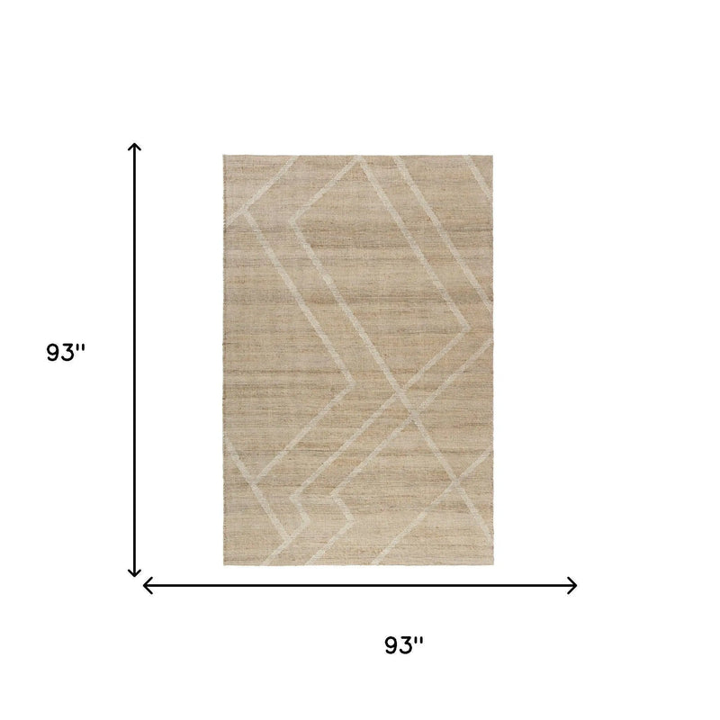 5' X 8' Ivory And Beige Jute Abstract Hand Woven Area Rug Homeroots Home Decor