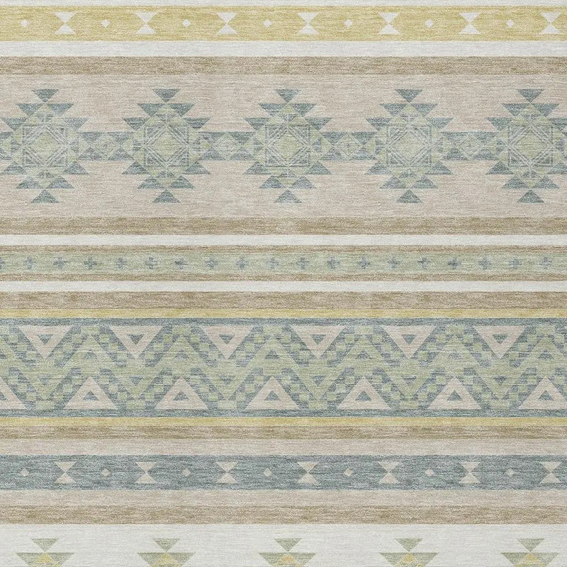 5' X 8' Ivory And Beige Southwestern Washable Indoor Outdoor Area Rug Homeroots Outdoor