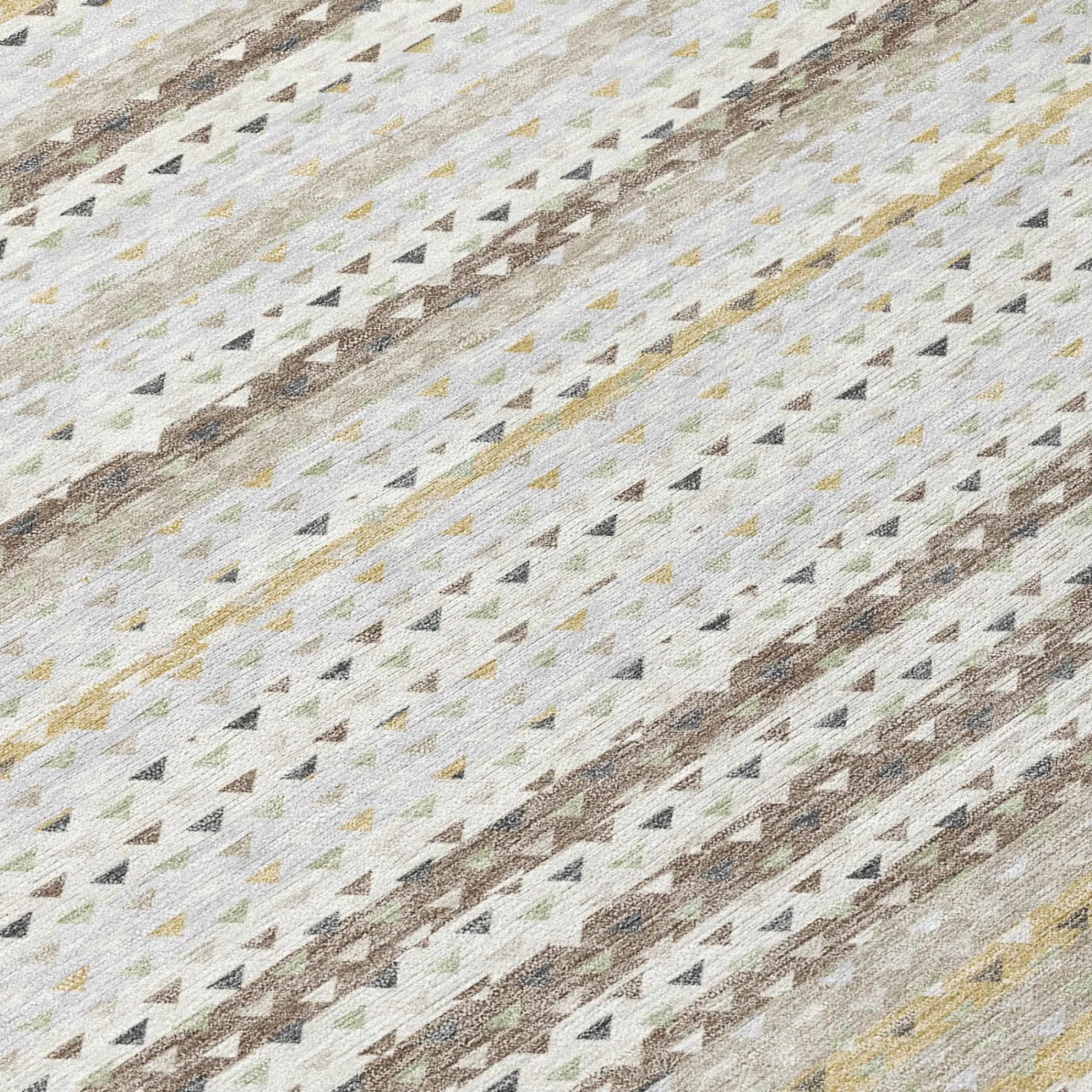 5' X 8' Ivory And Beige Striped Washable Indoor Outdoor Area Rug Homeroots Outdoor