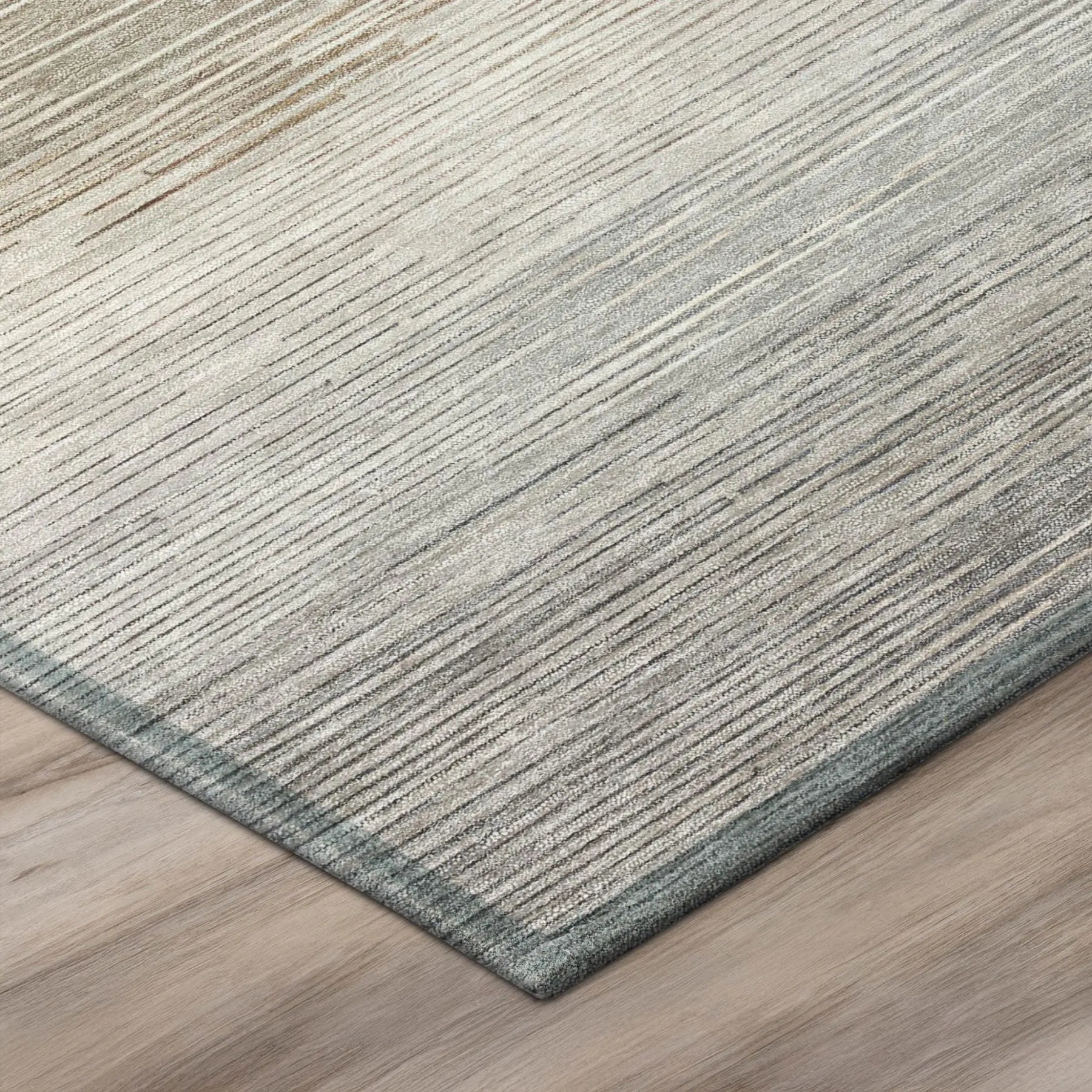 5' X 8' Ivory And Beige Striped Washable Indoor Outdoor Area Rug Homeroots Outdoor