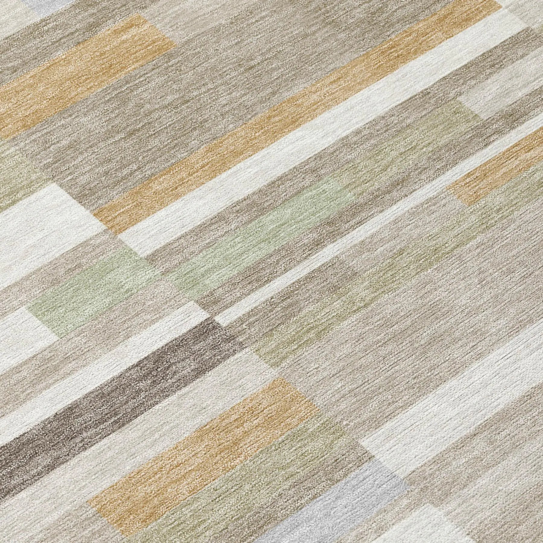 5' X 8' Ivory And Beige Striped Washable Indoor Outdoor Area Rug Homeroots Outdoor