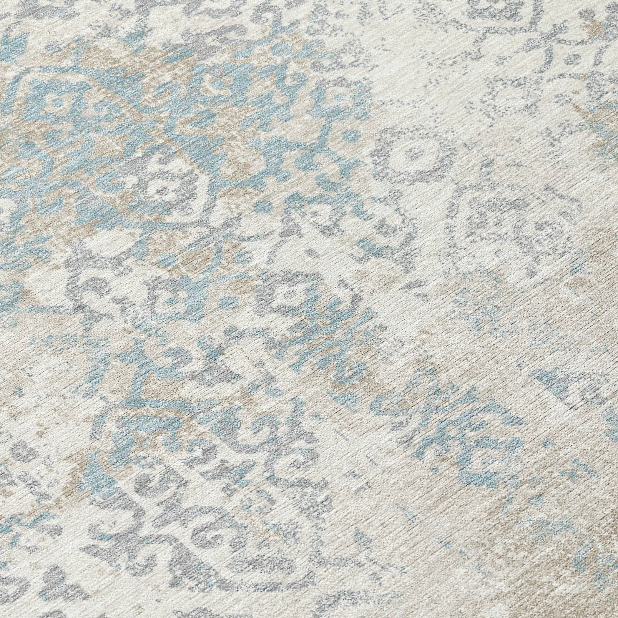5' X 8' Ivory And Blue Oriental Washable Indoor Outdoor Area Rug Homeroots Outdoor