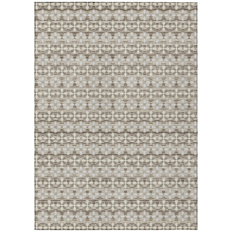 5' X 8' Ivory And Blue Striped Washable Indoor Outdoor Area Rug Homeroots Outdoor