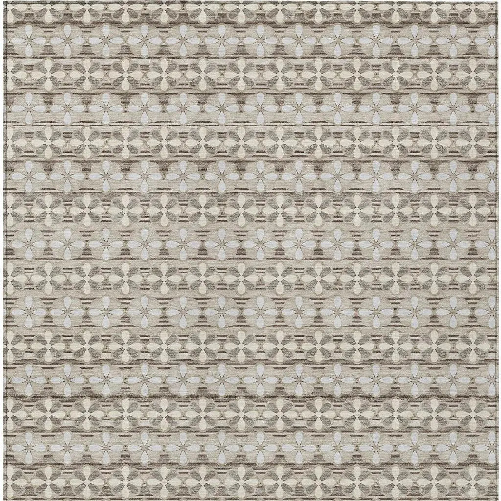 5' X 8' Ivory And Blue Striped Washable Indoor Outdoor Area Rug Homeroots Outdoor