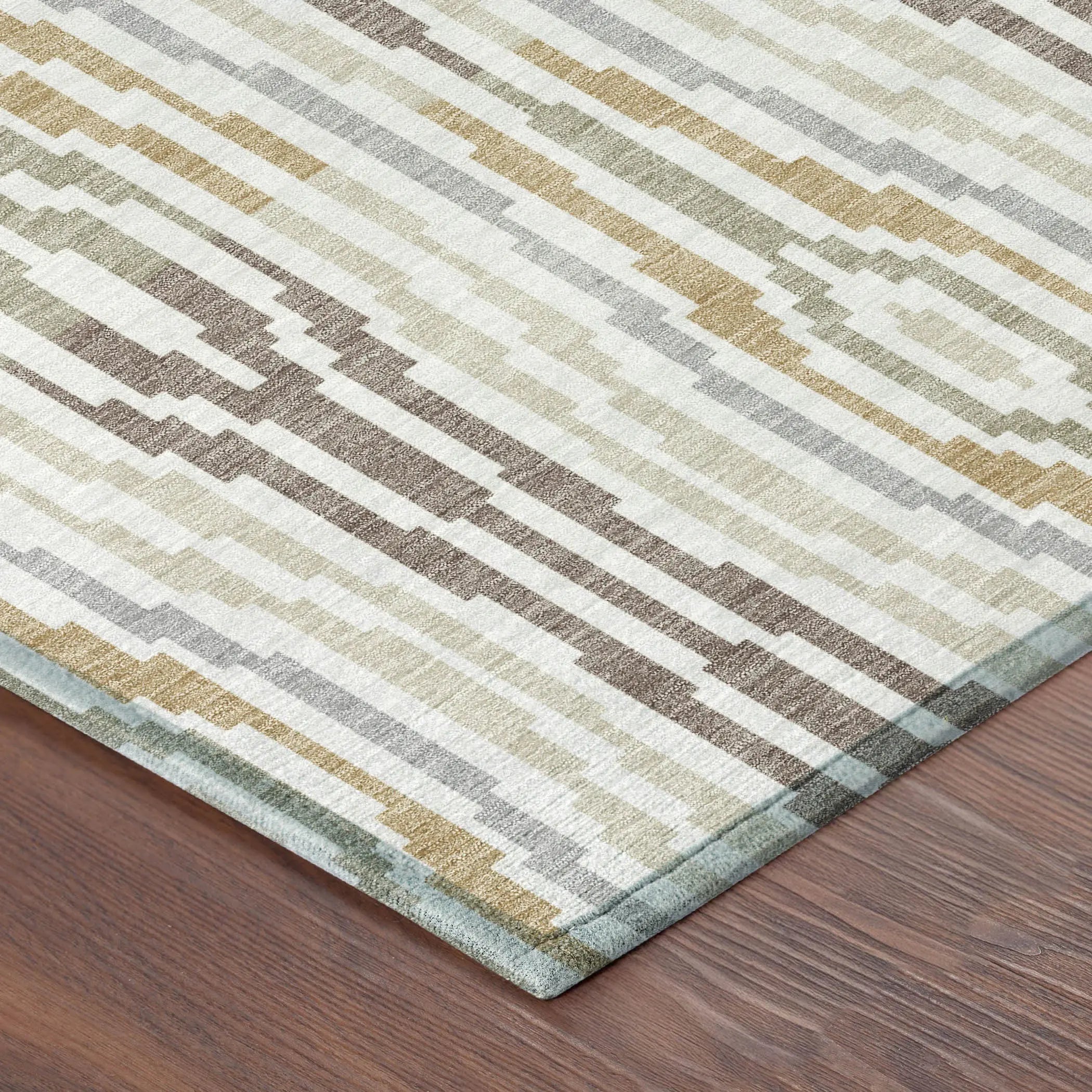 5' X 8' Ivory And Brown Abstract Washable Indoor Outdoor Area Rug Homeroots Outdoor