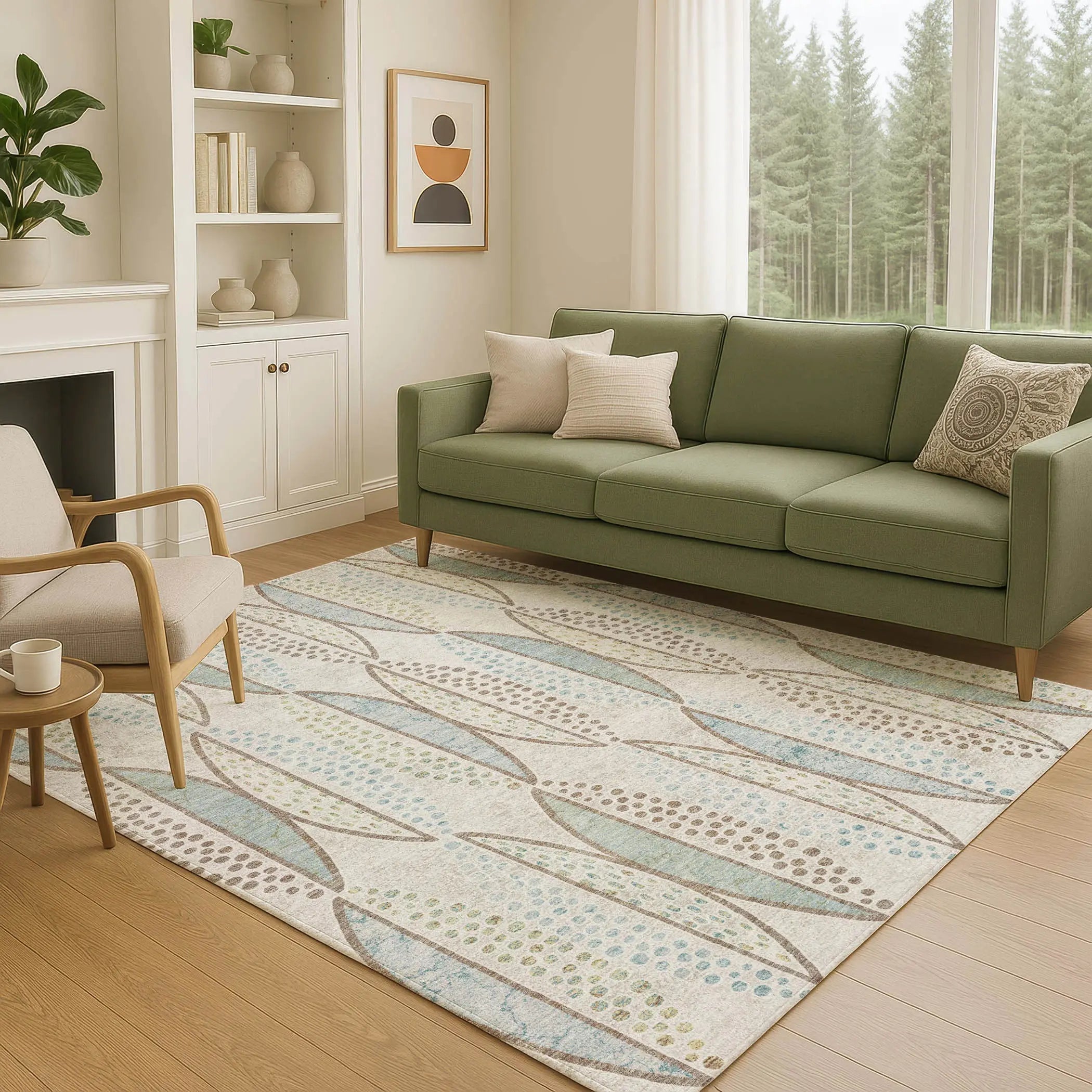 5' X 8' Ivory And Brown Geometric Washable Indoor Outdoor Area Rug Homeroots Outdoor