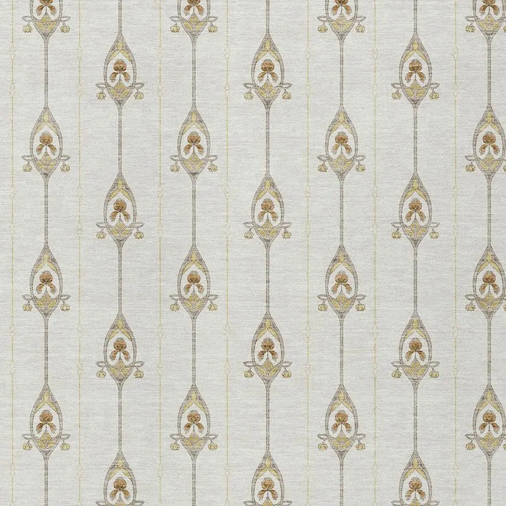 5' X 8' Ivory And Brown Geometric Washable Indoor Outdoor Area Rug Homeroots Outdoor
