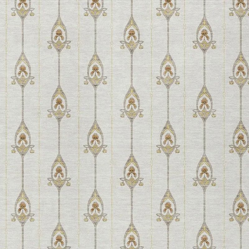 5' X 8' Ivory And Brown Geometric Washable Indoor Outdoor Area Rug Homeroots Outdoor