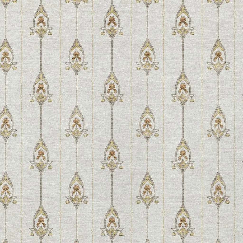 5' X 8' Ivory And Brown Geometric Washable Indoor Outdoor Area Rug Homeroots Outdoor