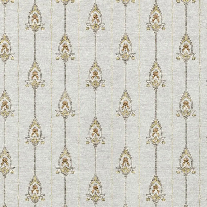 5' X 8' Ivory And Brown Geometric Washable Indoor Outdoor Area Rug Homeroots Outdoor