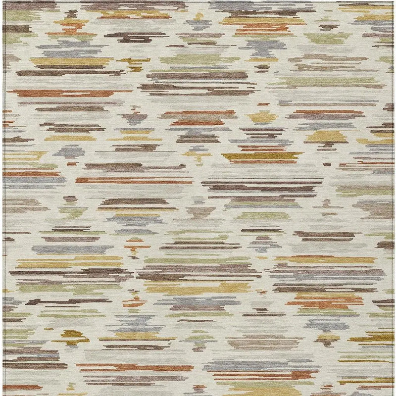 5' X 8' Ivory And Brown Southwestern Washable Indoor Outdoor Area Rug Homeroots Outdoor
