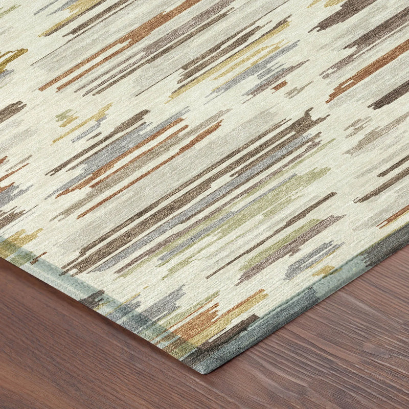5' X 8' Ivory And Brown Southwestern Washable Indoor Outdoor Area Rug Homeroots Outdoor