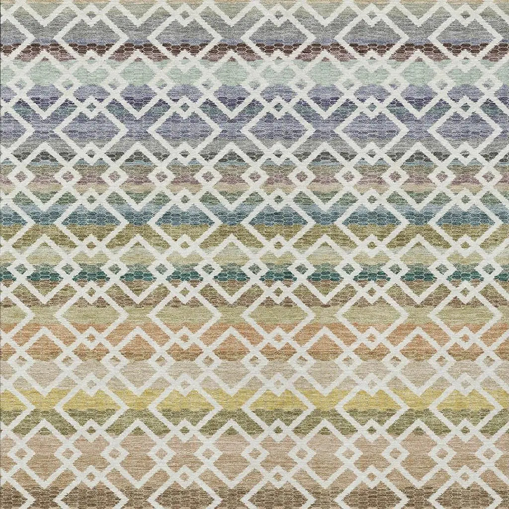 5' X 8' Ivory And Chocolate Striped Washable Indoor Outdoor Area Rug Homeroots Outdoor