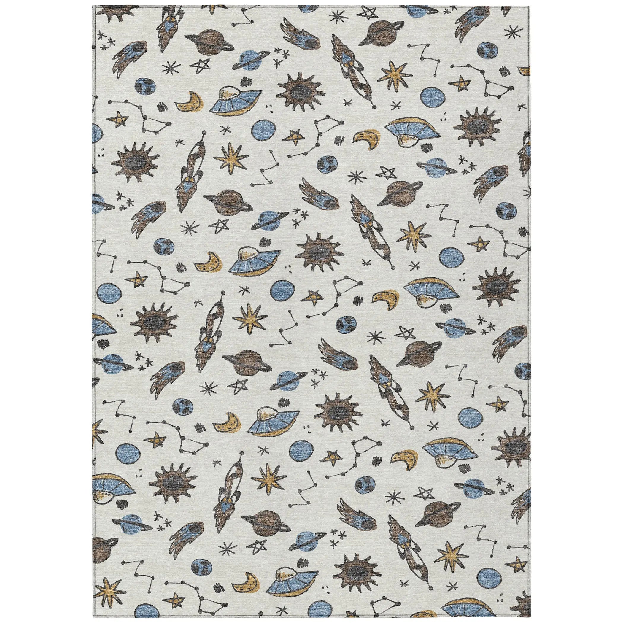 5' X 8' Ivory And Gold Animal Print Washable Indoor Outdoor Area Rug Homeroots Outdoor