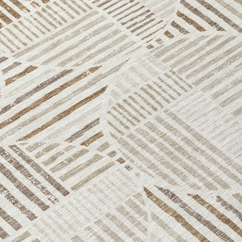 5' X 8' Ivory And Graphite Geometric Washable Indoor Outdoor Area Rug Homeroots Outdoor