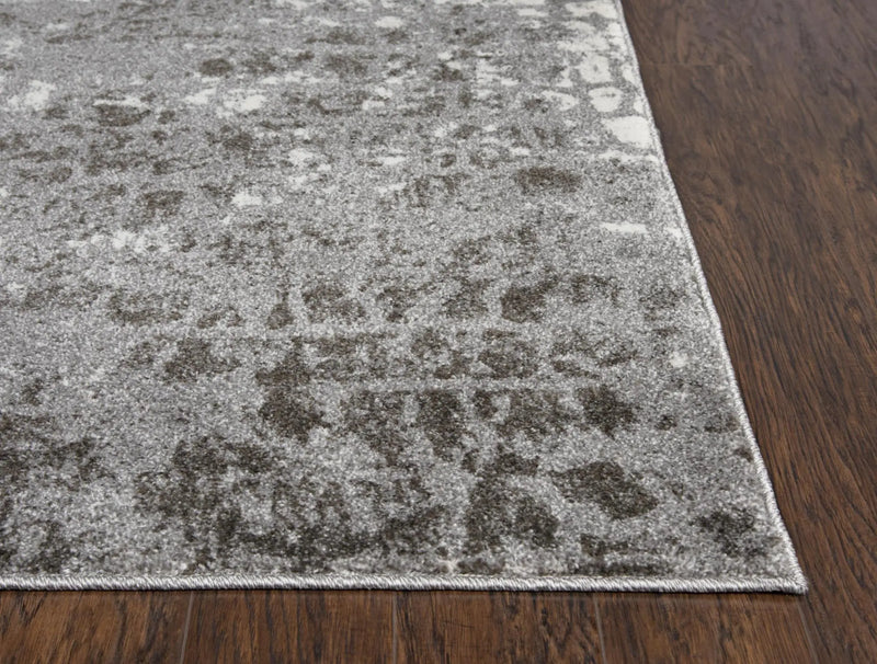 5' X 8' Ivory And Gray Abstract Area Rug Homeroots Home Decor