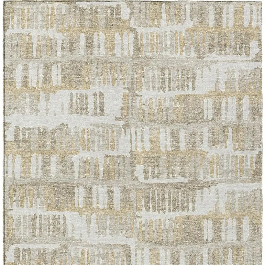 5' X 8' Ivory And Gray Abstract Washable Indoor Outdoor Area Rug Homeroots Outdoor