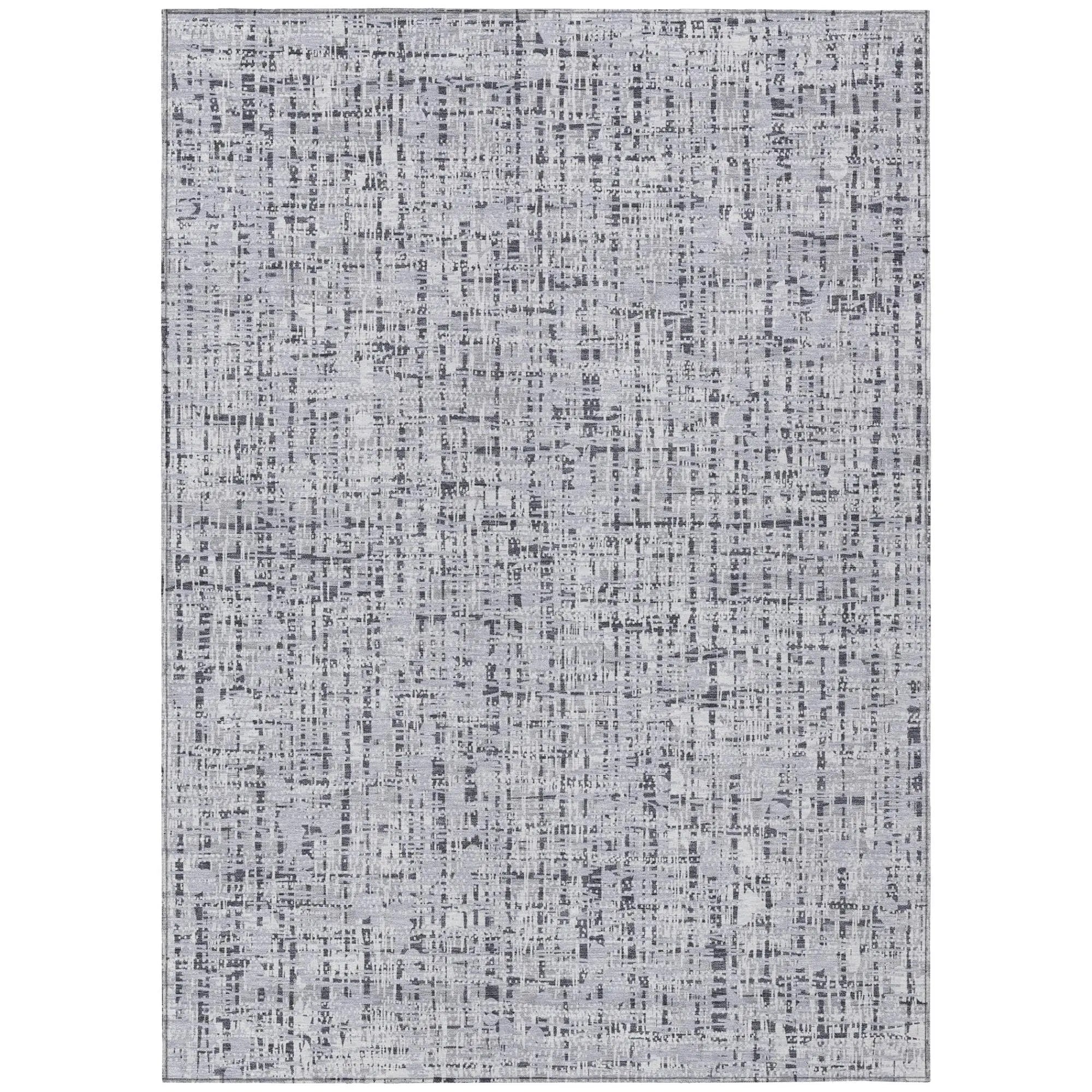 5' X 8' Ivory And Gray Abstract Washable Indoor Outdoor Area Rug Homeroots Outdoor