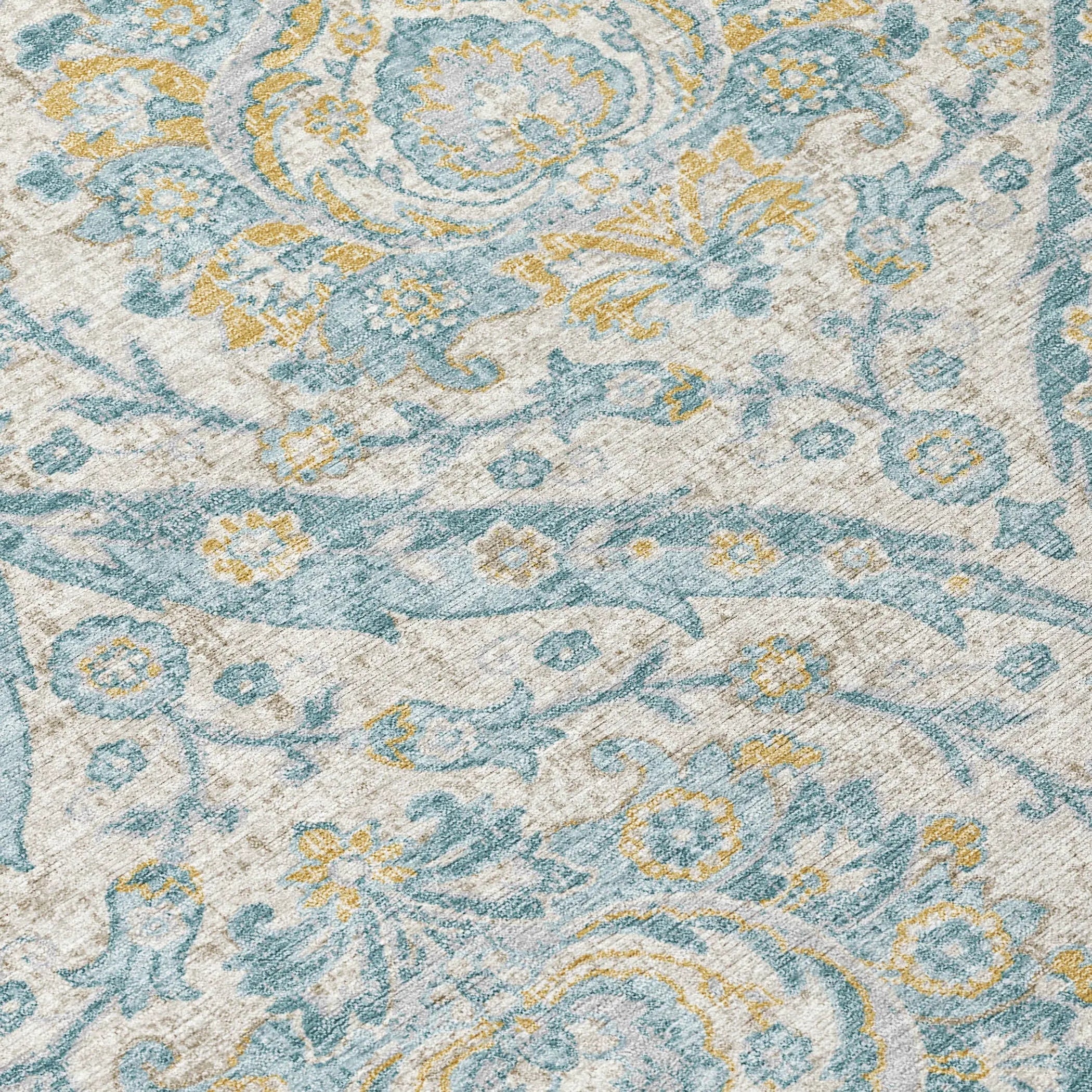 5' X 8' Ivory And Gray Floral Washable Indoor Outdoor Area Rug Homeroots Outdoor