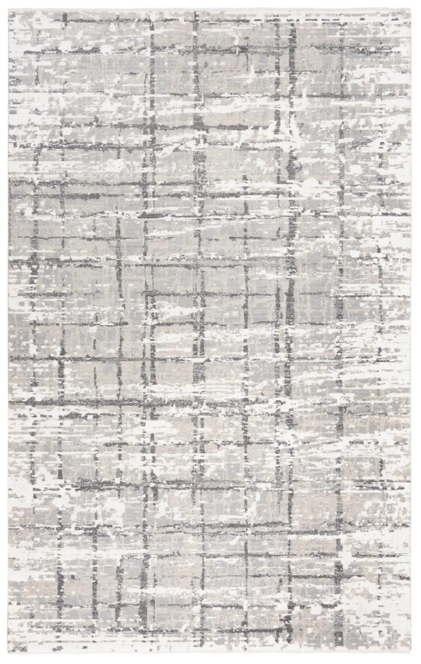 5' X 8' Ivory And Gray New Zealand Lambs Wool Abstract Hand Carved Handmade Area Rug Homeroots Home Decor