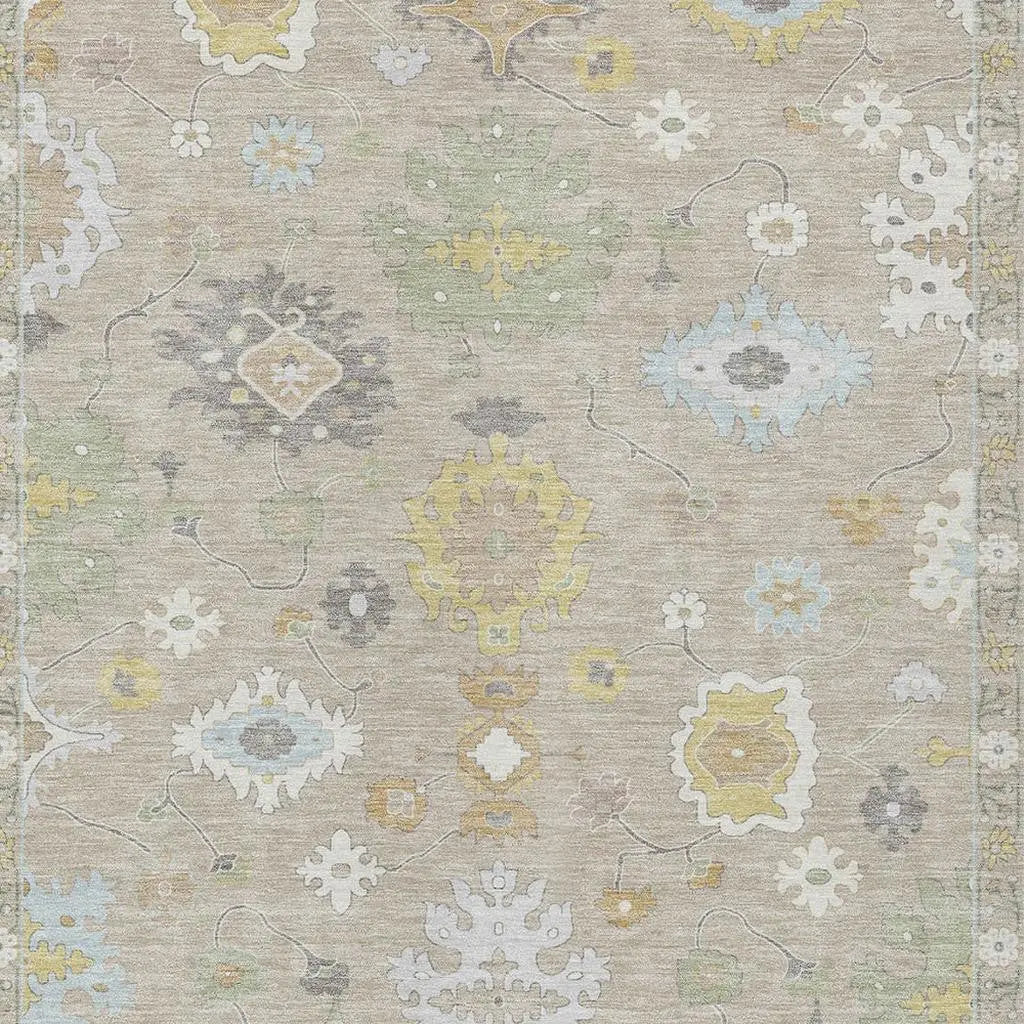 5' X 8' Ivory And Gray Oriental Washable Indoor Outdoor Area Rug Homeroots Outdoor