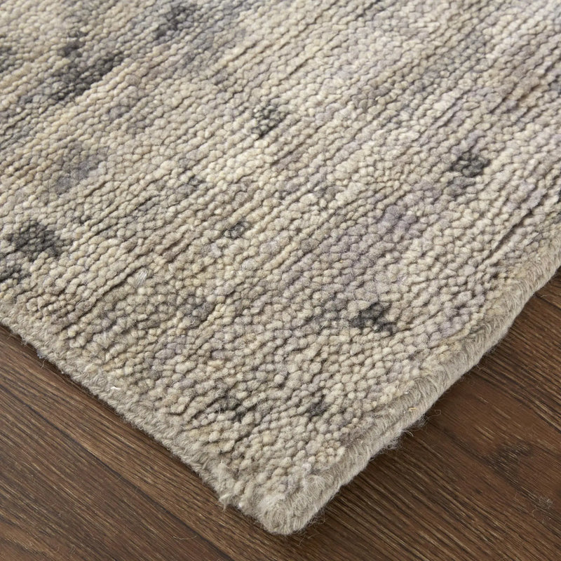 5' X 8' Ivory And Gray Wool Abstract Hand Knotted Area Rug Homeroots Home Decor