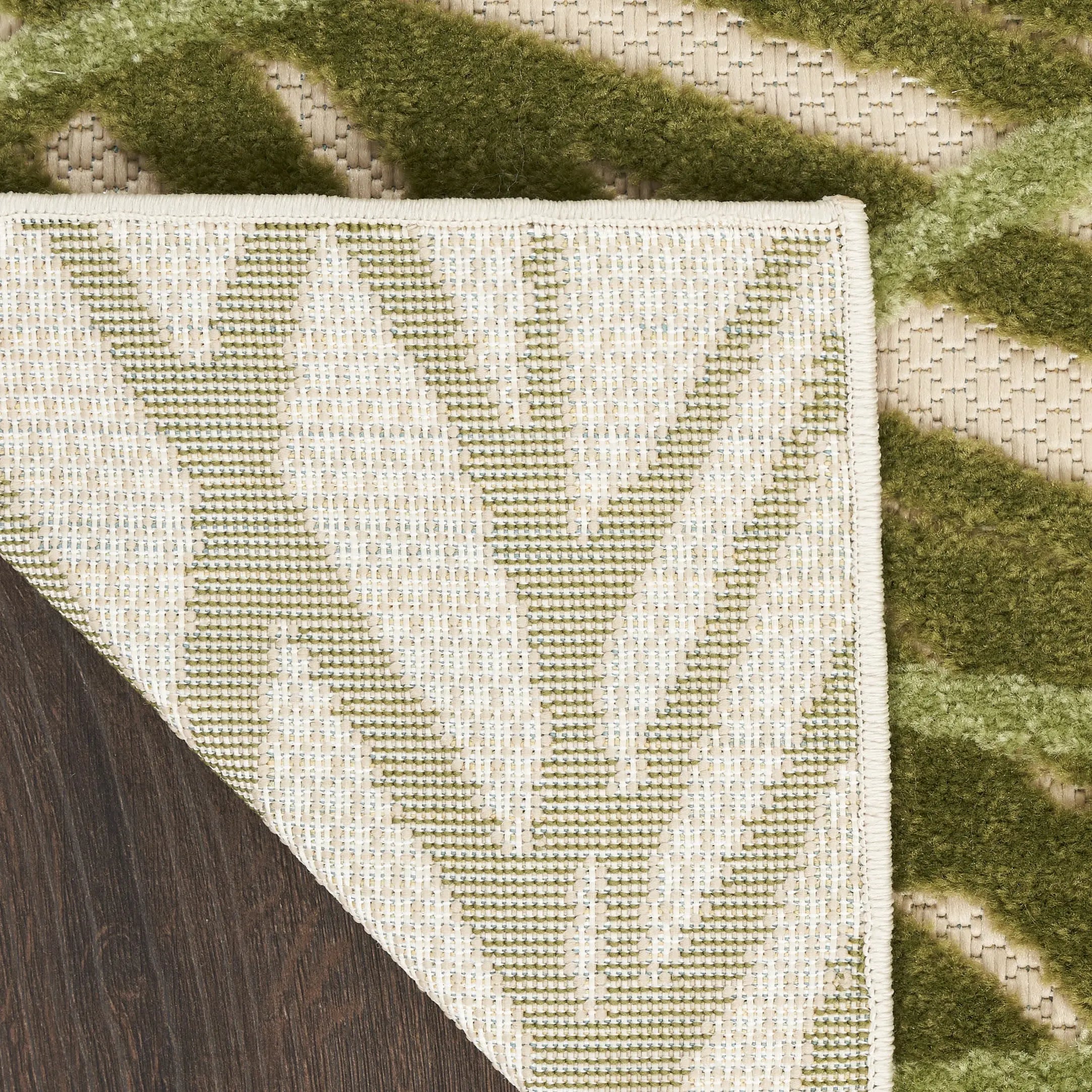 5' X 8' Ivory And Green Palm Leaf Indoor Outdoor Area Rug Homeroots Outdoor