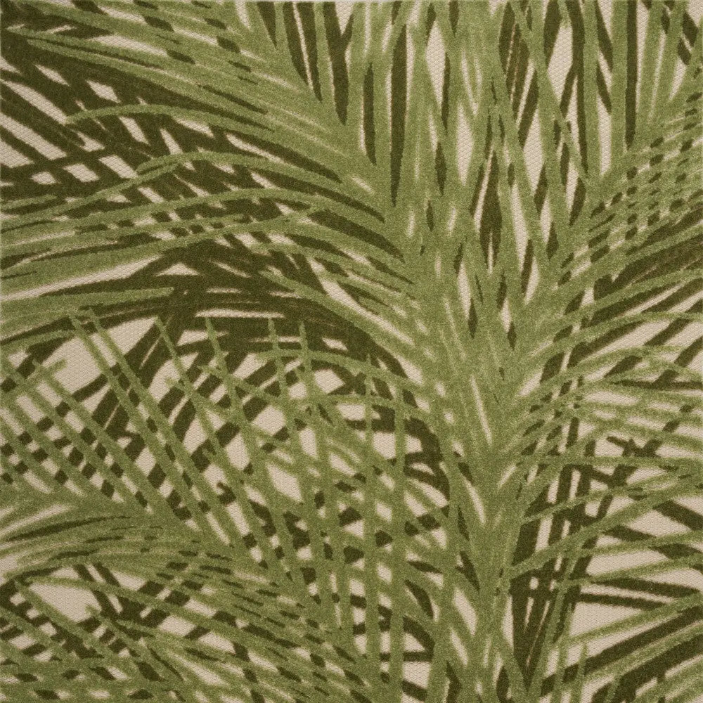 5' X 8' Ivory And Green Palm Leaf Indoor Outdoor Area Rug Homeroots Outdoor