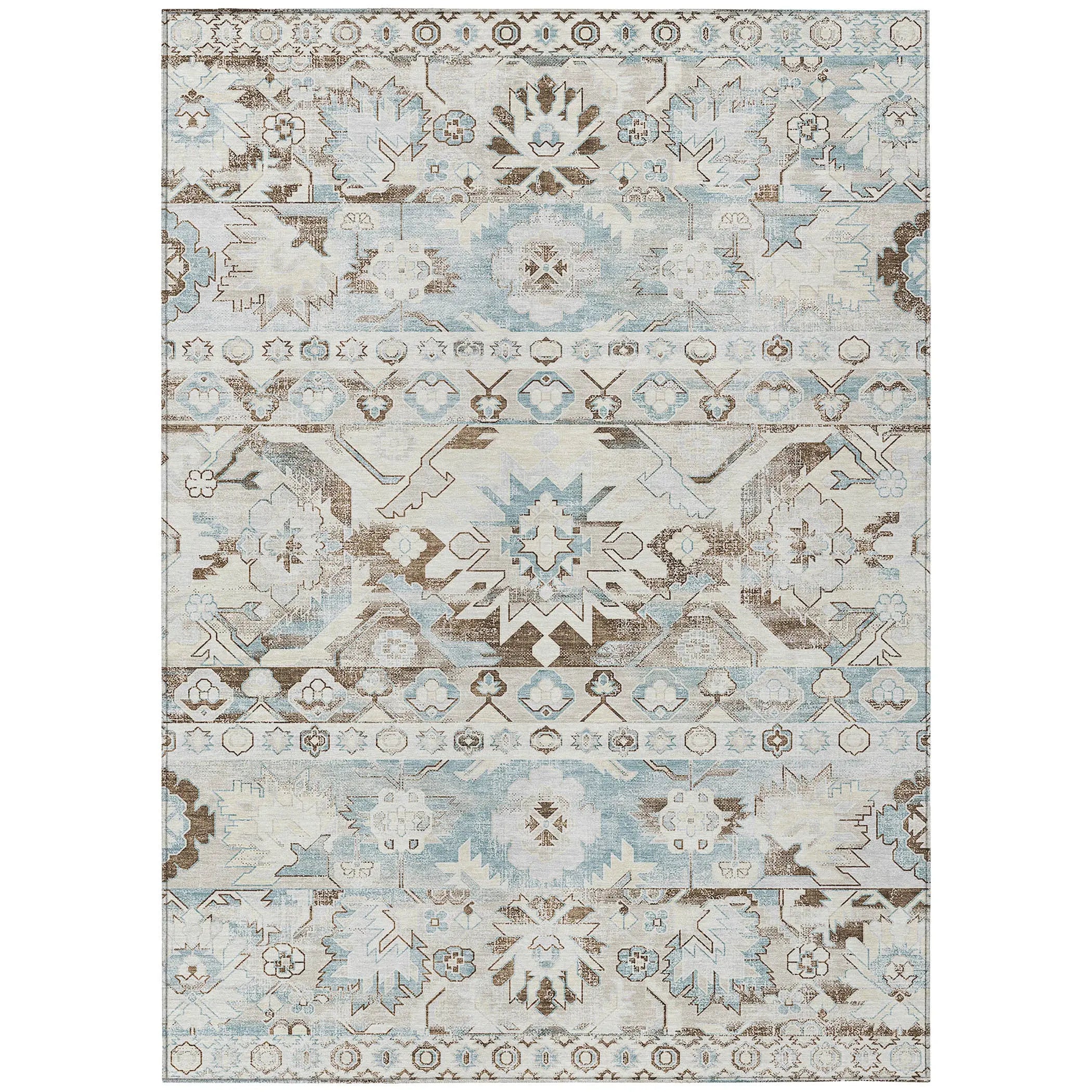 5' X 8' Ivory And Linen Cactus Washable Indoor Outdoor Area Rug Homeroots Outdoor