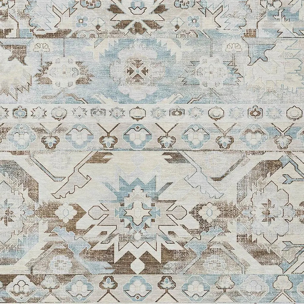5' X 8' Ivory And Linen Cactus Washable Indoor Outdoor Area Rug Homeroots Outdoor