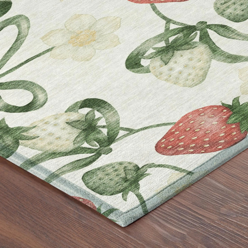 5' X 8' Ivory And Linen Floral Washable Indoor Outdoor Area Rug Homeroots Outdoor