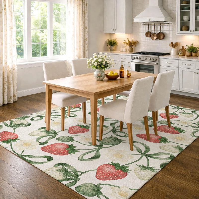 5' X 8' Ivory And Linen Floral Washable Indoor Outdoor Area Rug Homeroots Outdoor