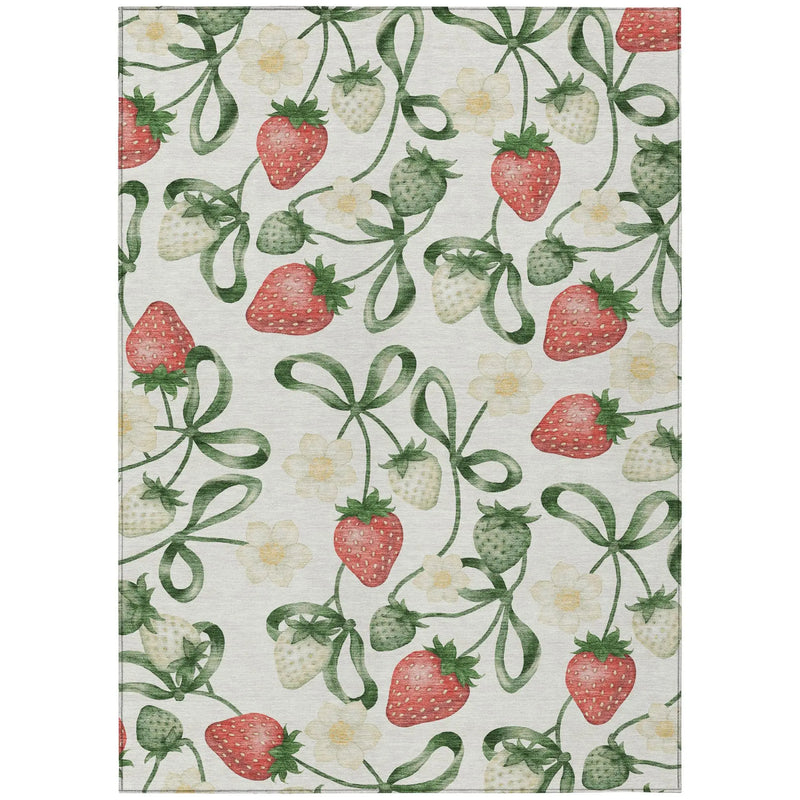 5' X 8' Ivory And Linen Floral Washable Indoor Outdoor Area Rug Homeroots Outdoor