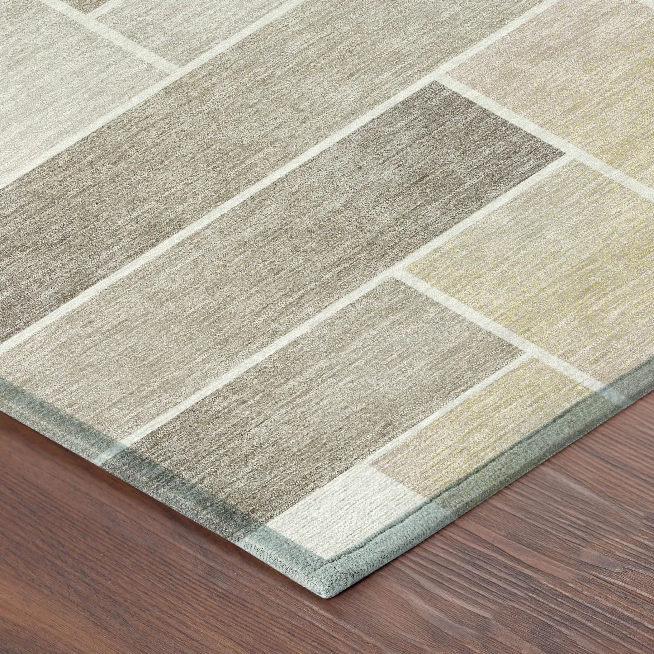 5' X 8' Ivory And Linen Geometric Washable Indoor Outdoor Area Rug Homeroots Outdoor