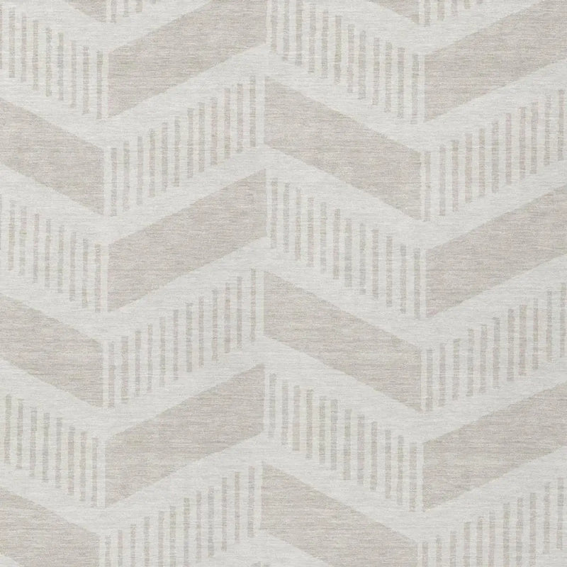 5' X 8' Ivory And Linen Geometric Washable Indoor Outdoor Area Rug Homeroots Outdoor