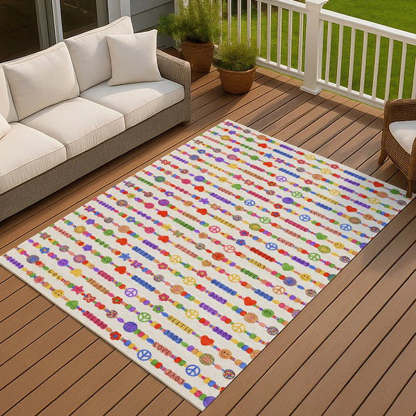 5' X 8' Ivory And Olive Green Geometric Washable Indoor Outdoor Area Rug Homeroots Outdoor