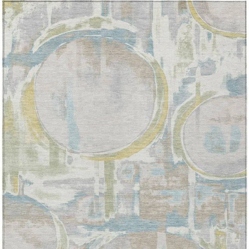 5' X 8' Ivory And Pearl Abstract Washable Indoor Outdoor Area Rug Homeroots Outdoor