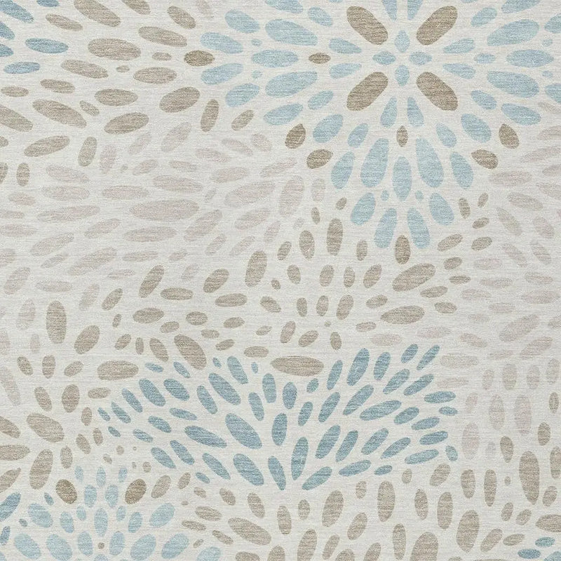 5' X 8' Ivory And Pearl Abstract Washable Indoor Outdoor Area Rug Homeroots Outdoor