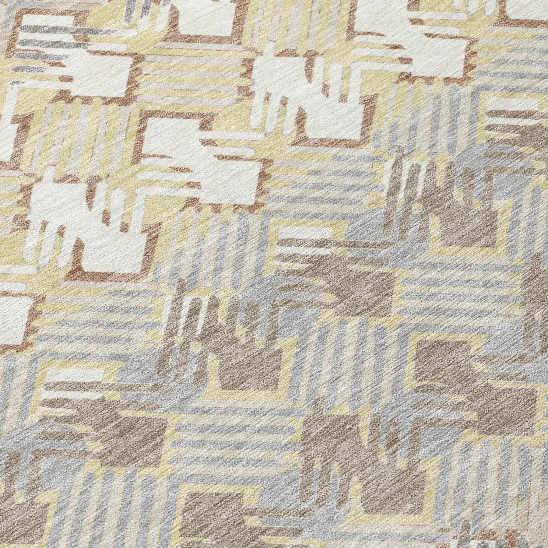 5' X 8' Ivory And Pewter Striped Washable Indoor Outdoor Area Rug Homeroots Outdoor