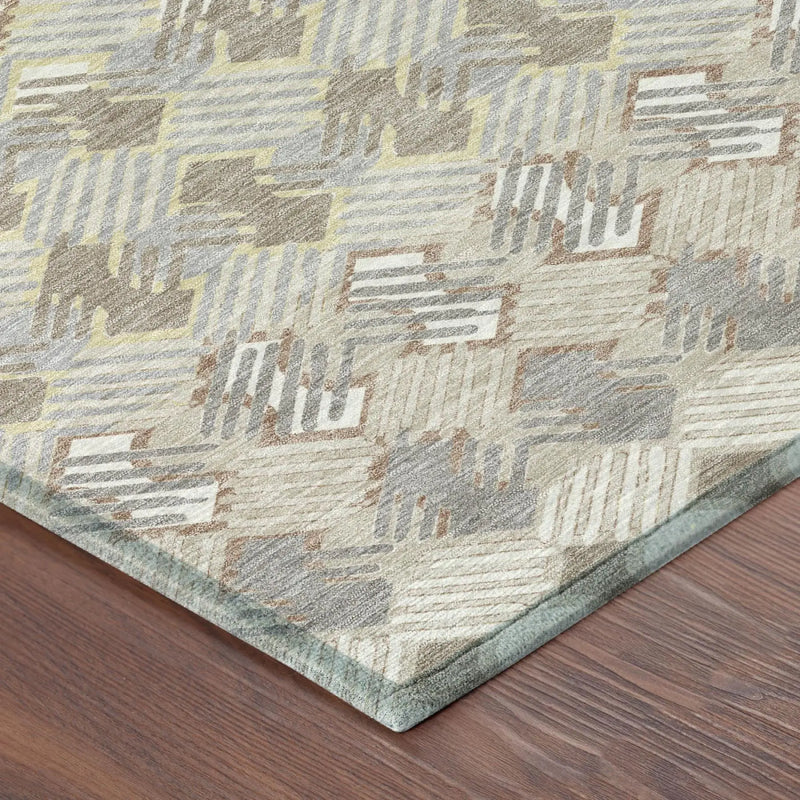5' X 8' Ivory And Pewter Striped Washable Indoor Outdoor Area Rug Homeroots Outdoor