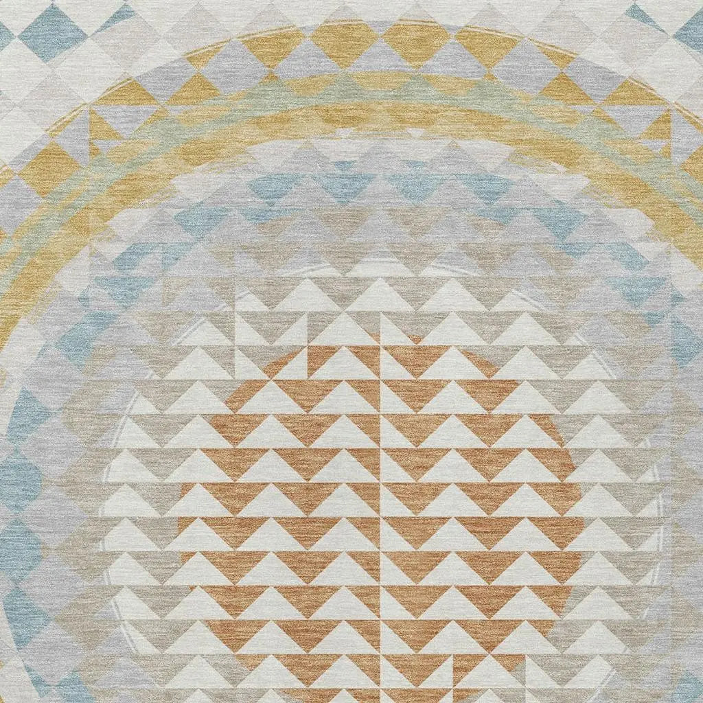 5' X 8' Ivory And Plum Geometric Washable Indoor Outdoor Area Rug Homeroots Outdoor