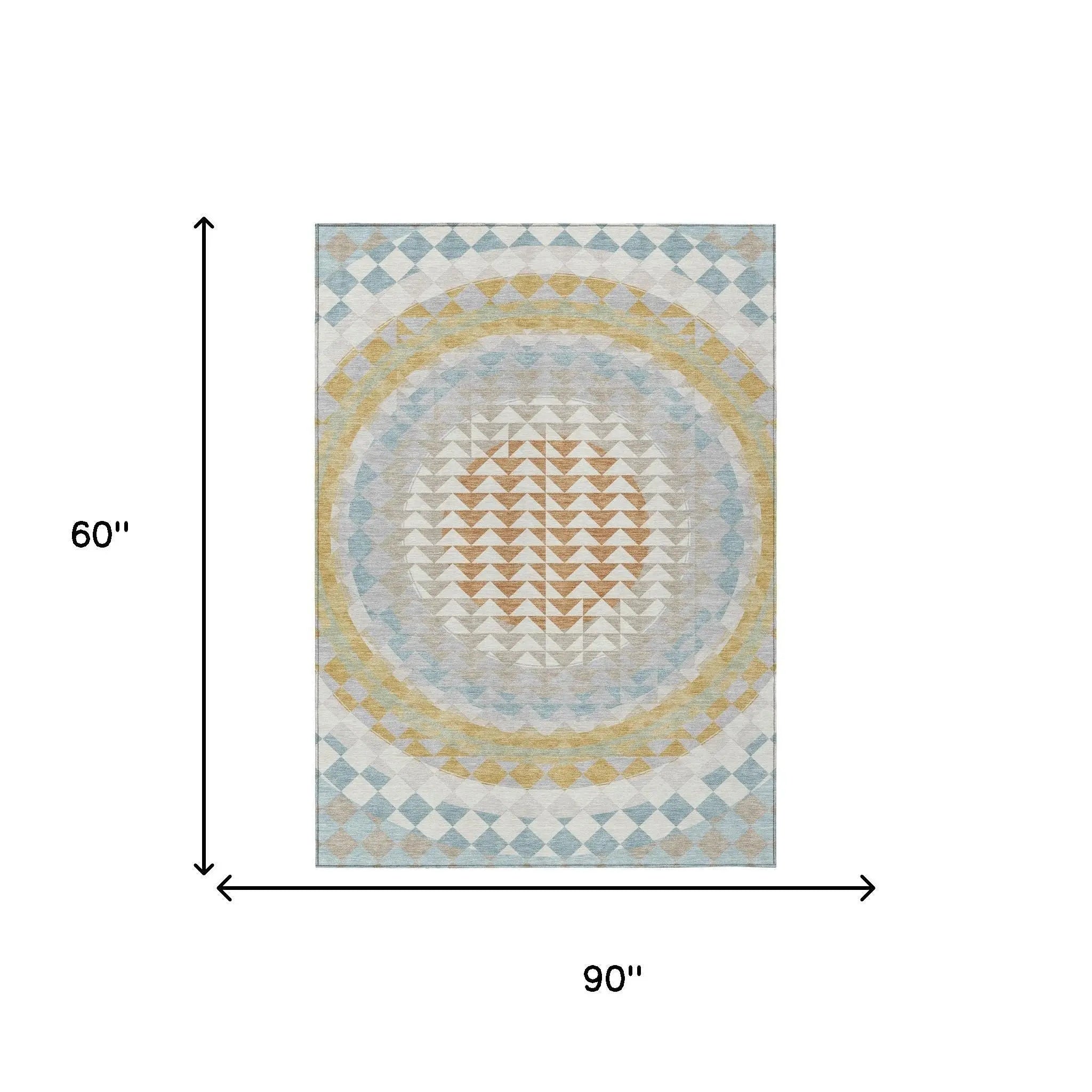 5' X 8' Ivory And Plum Geometric Washable Indoor Outdoor Area Rug Homeroots Outdoor