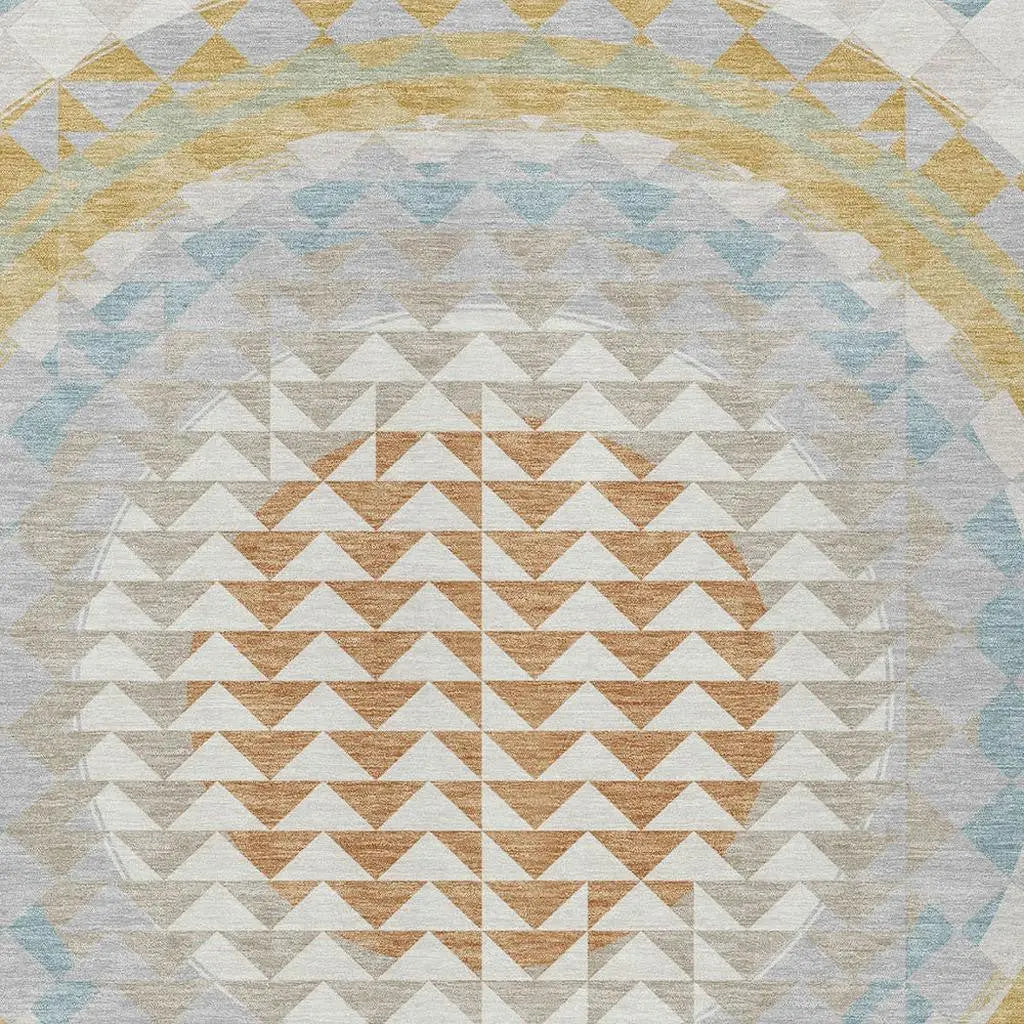 5' X 8' Ivory And Plum Geometric Washable Indoor Outdoor Area Rug Homeroots Outdoor